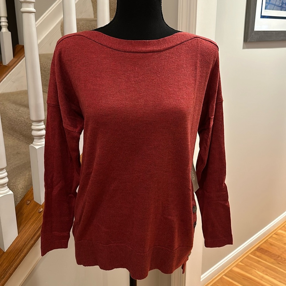 Chico’s boat neck maroon tunic sweater - size 1P